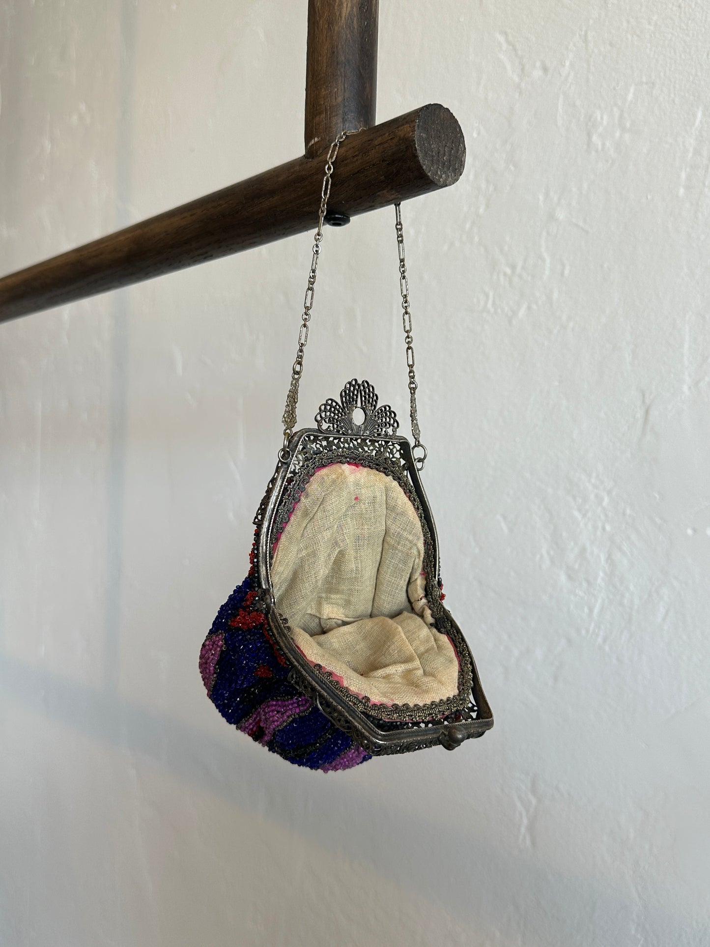 Antique Glass Beaded Evening Bag