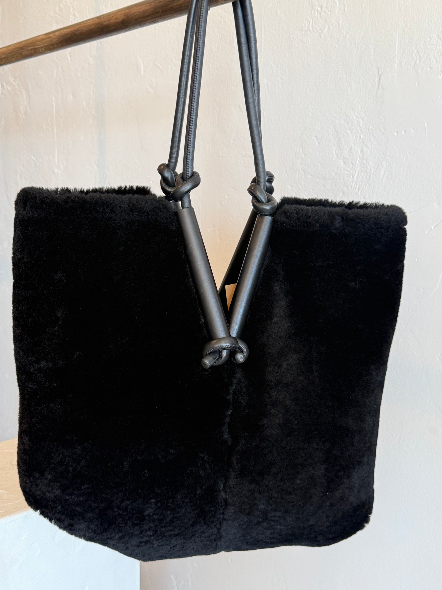 Matthieu Blazy Era Bottega Veneta Bolster Suede and Shearing Reversible Tote