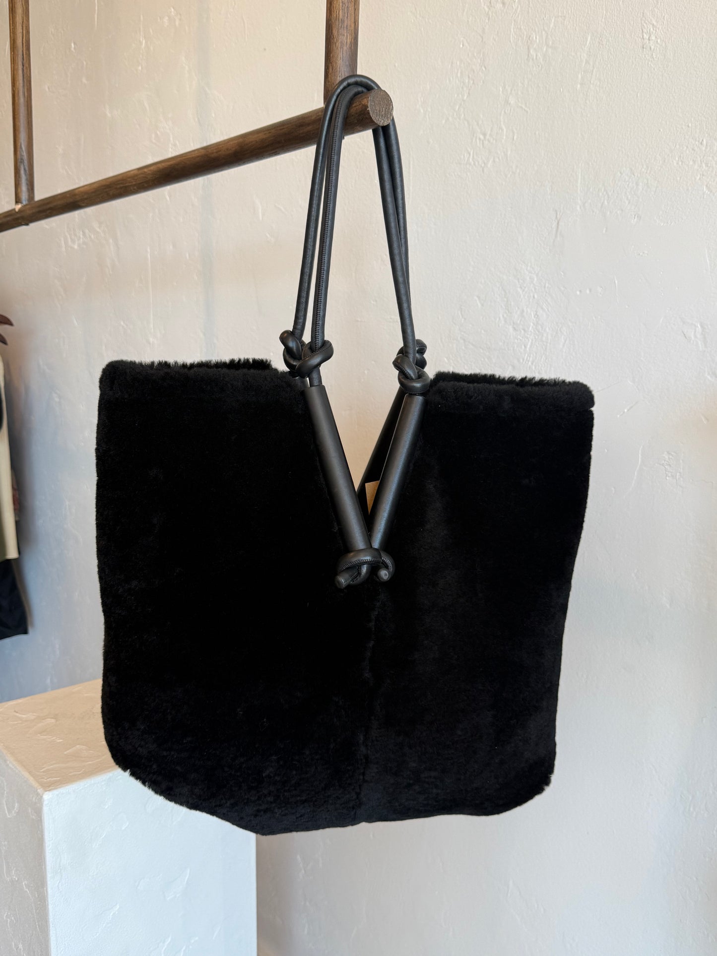 Matthieu Blazy Era Bottega Veneta Bolster Suede and Shearing Reversible Tote