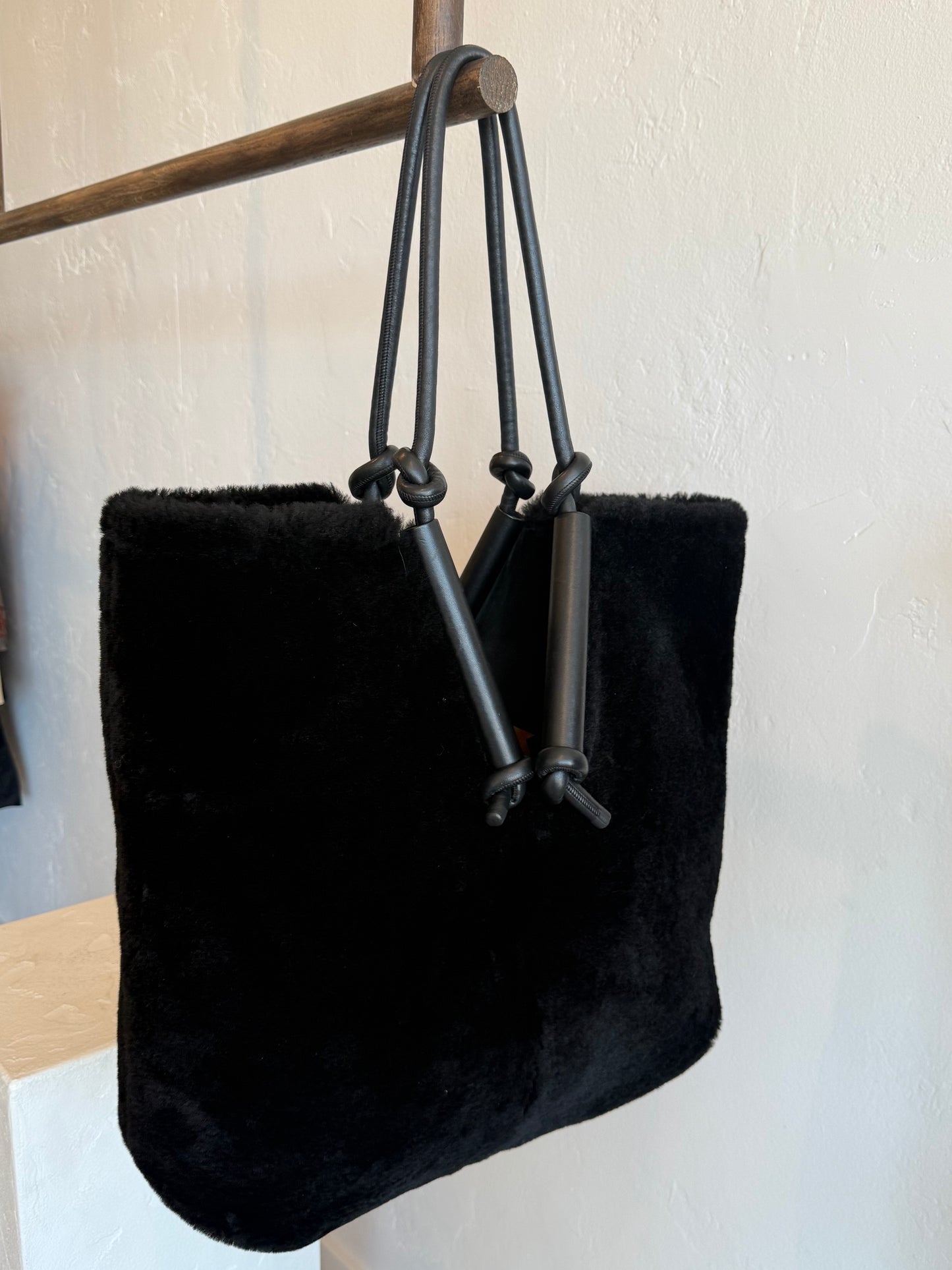 Matthieu Blazy Era Bottega Veneta Bolster Suede and Shearing Reversible Tote