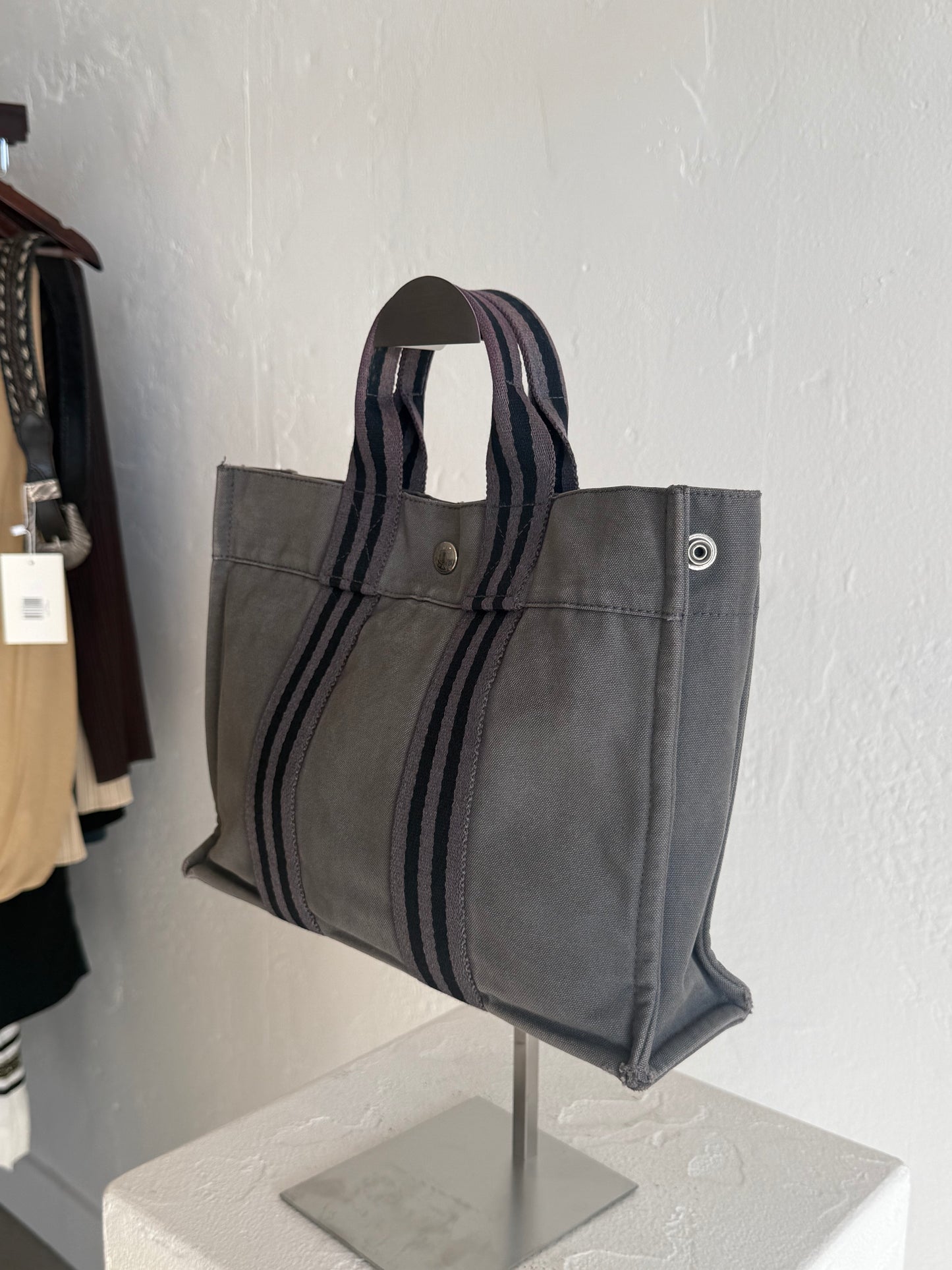Hermès Fourre Tout PM Tote in Grey Canvas