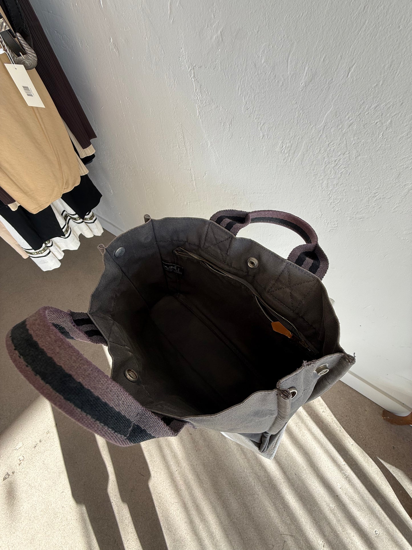 Hermès Fourre Tout PM Tote in Grey Canvas