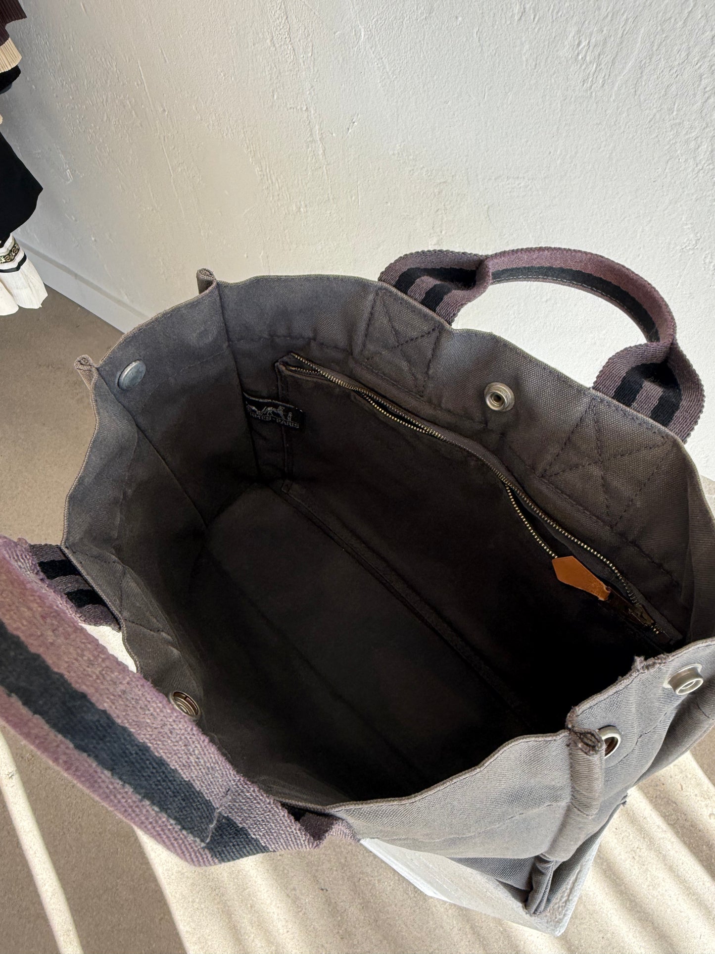 Hermès Fourre Tout PM Tote in Grey Canvas