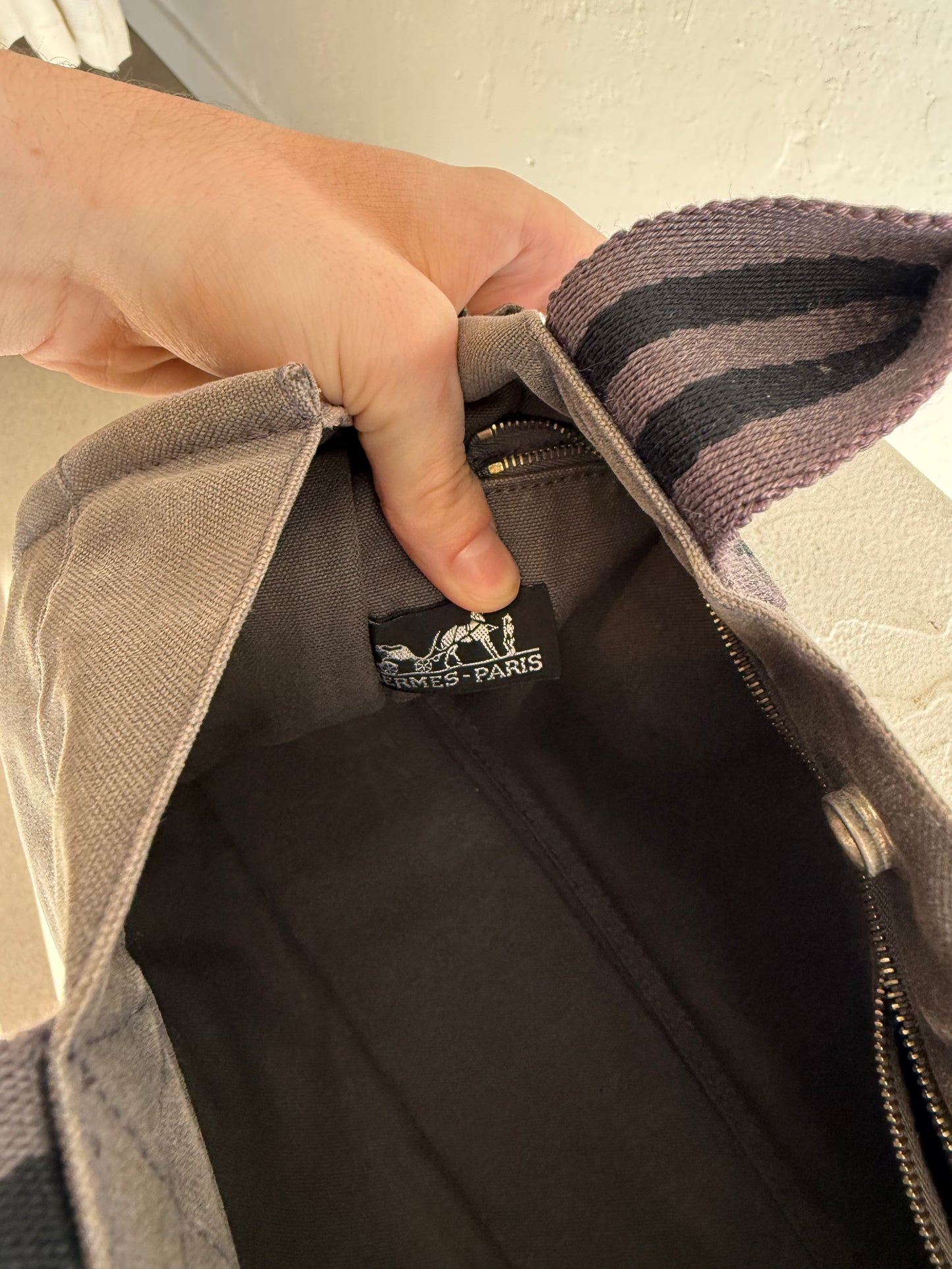 Hermès Fourre Tout PM Tote in Grey Canvas