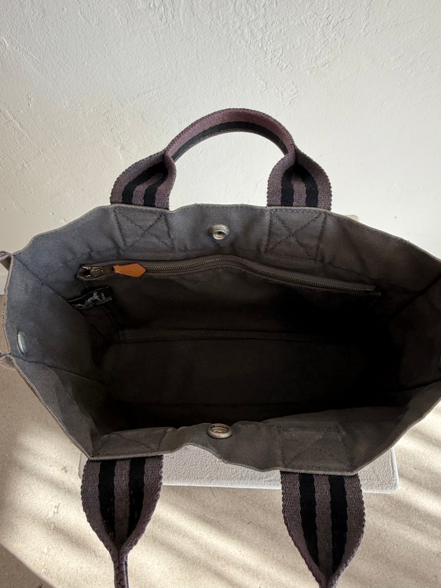 Hermès Fourre Tout PM Tote in Grey Canvas