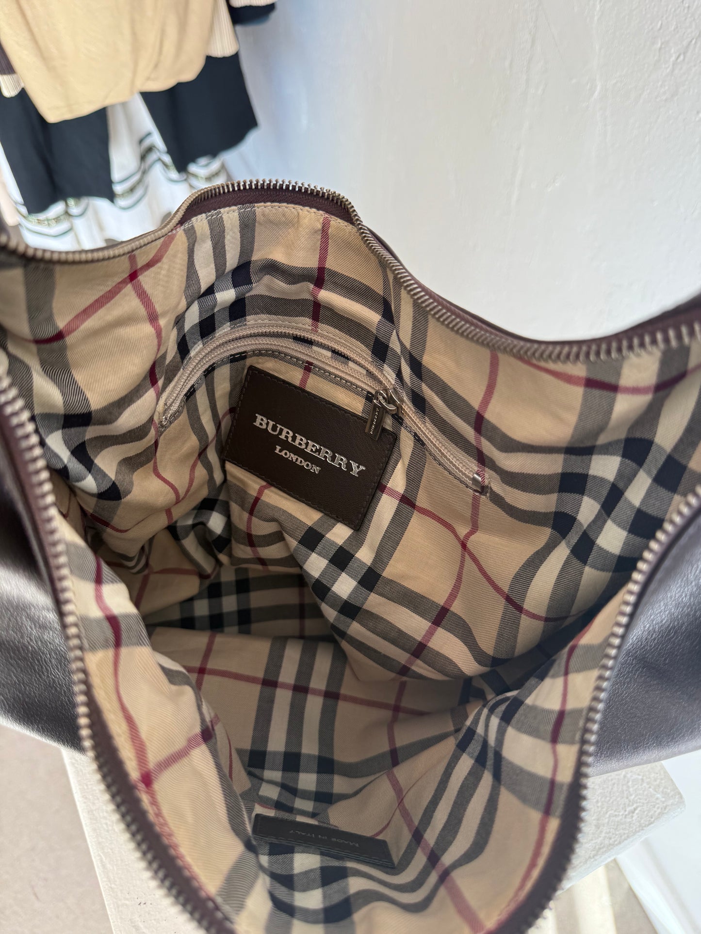 Burberry Leather Hobo Bag