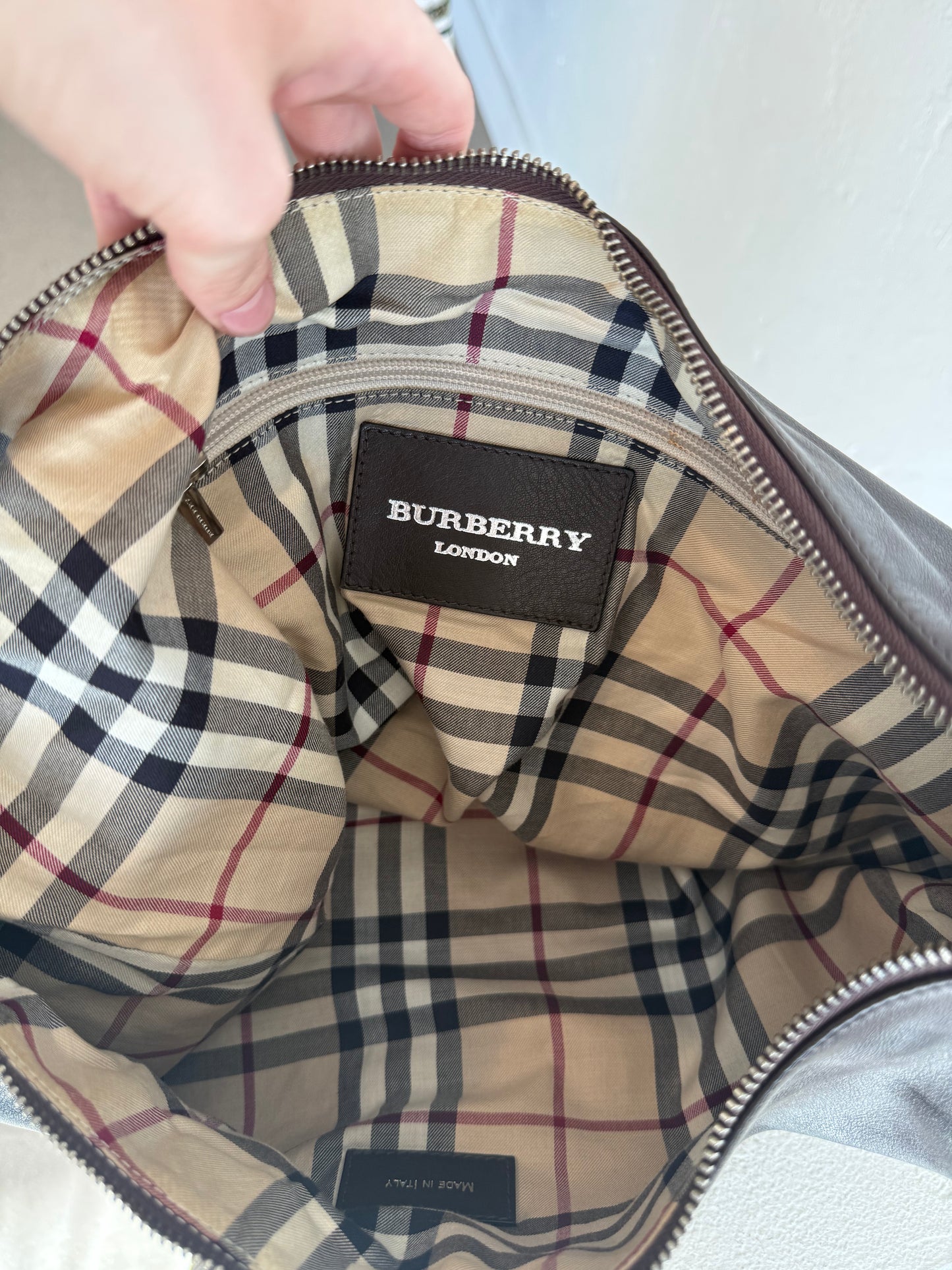 Burberry Leather Hobo Bag