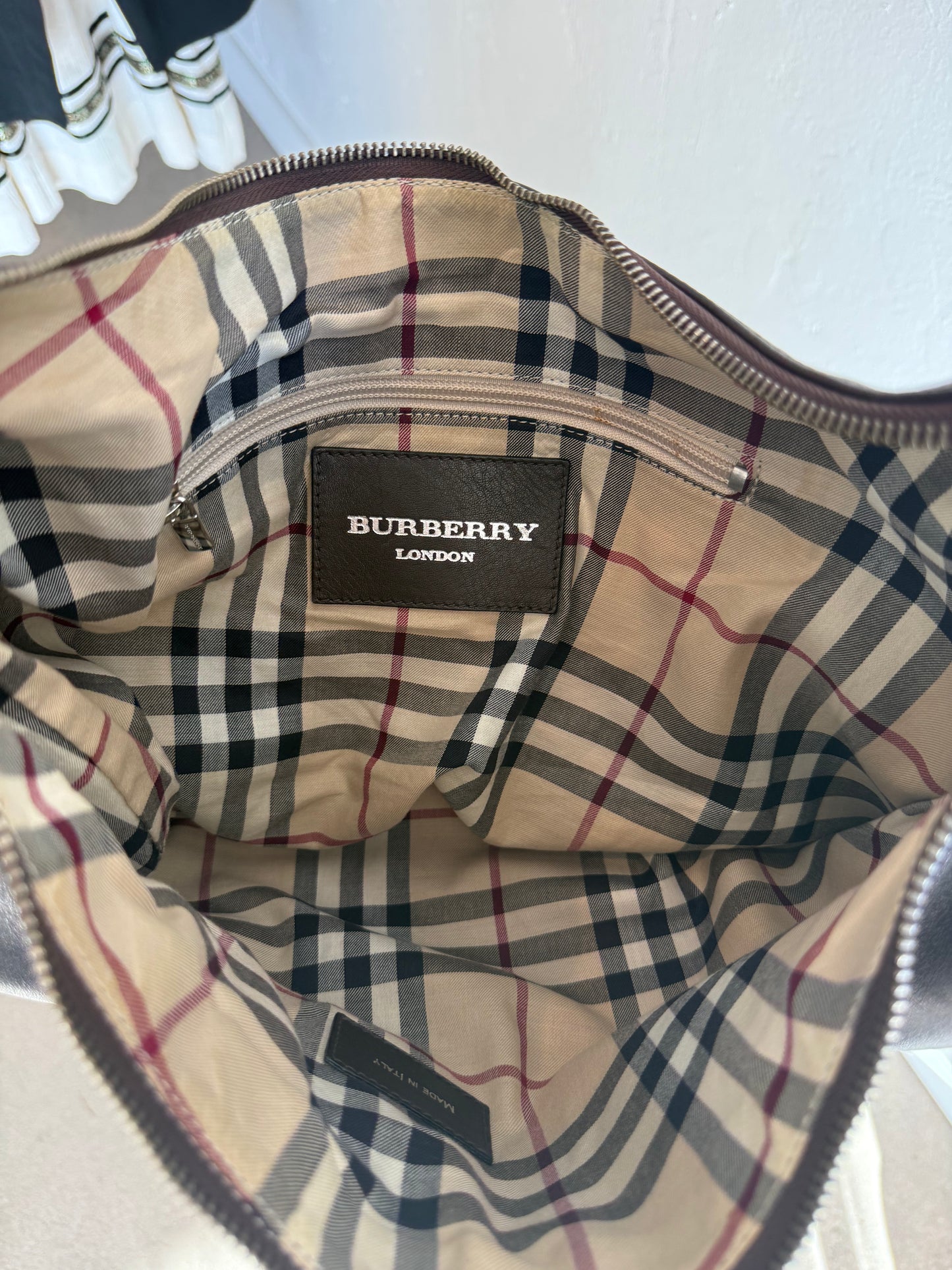 Burberry Leather Hobo Bag