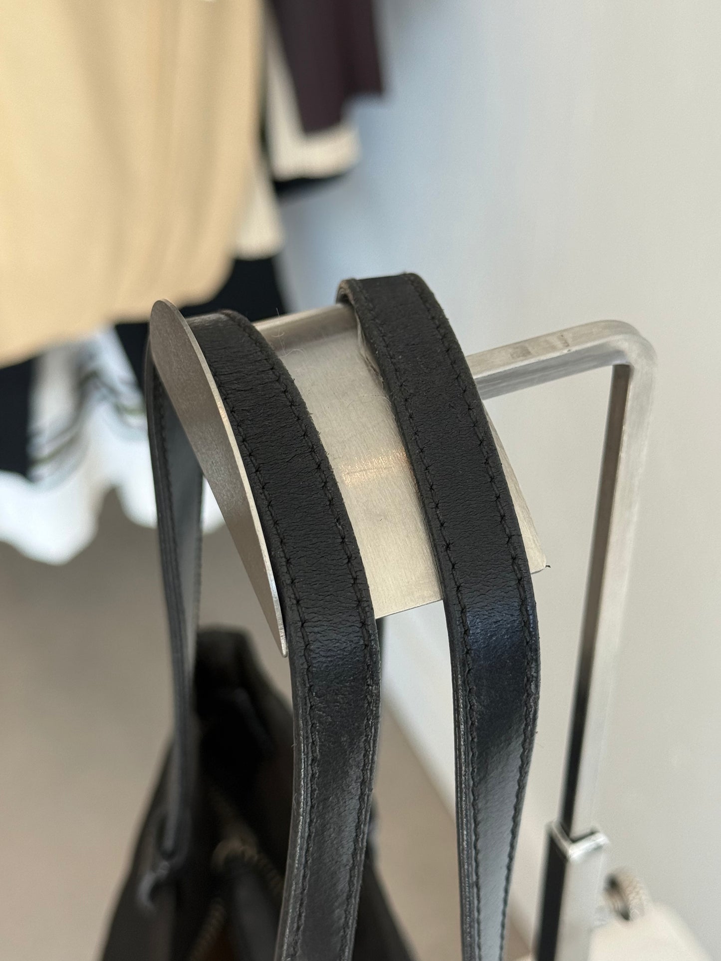Vintage Prada Black Nylon Tote Bag with Leather Straps