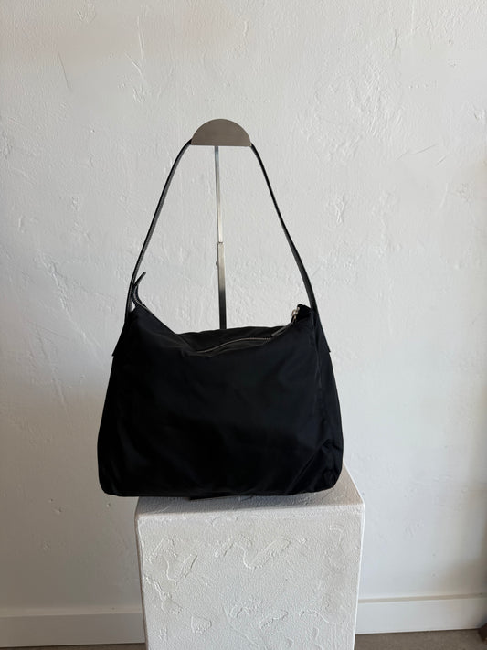 Prada Black Nylon Hobo Bag