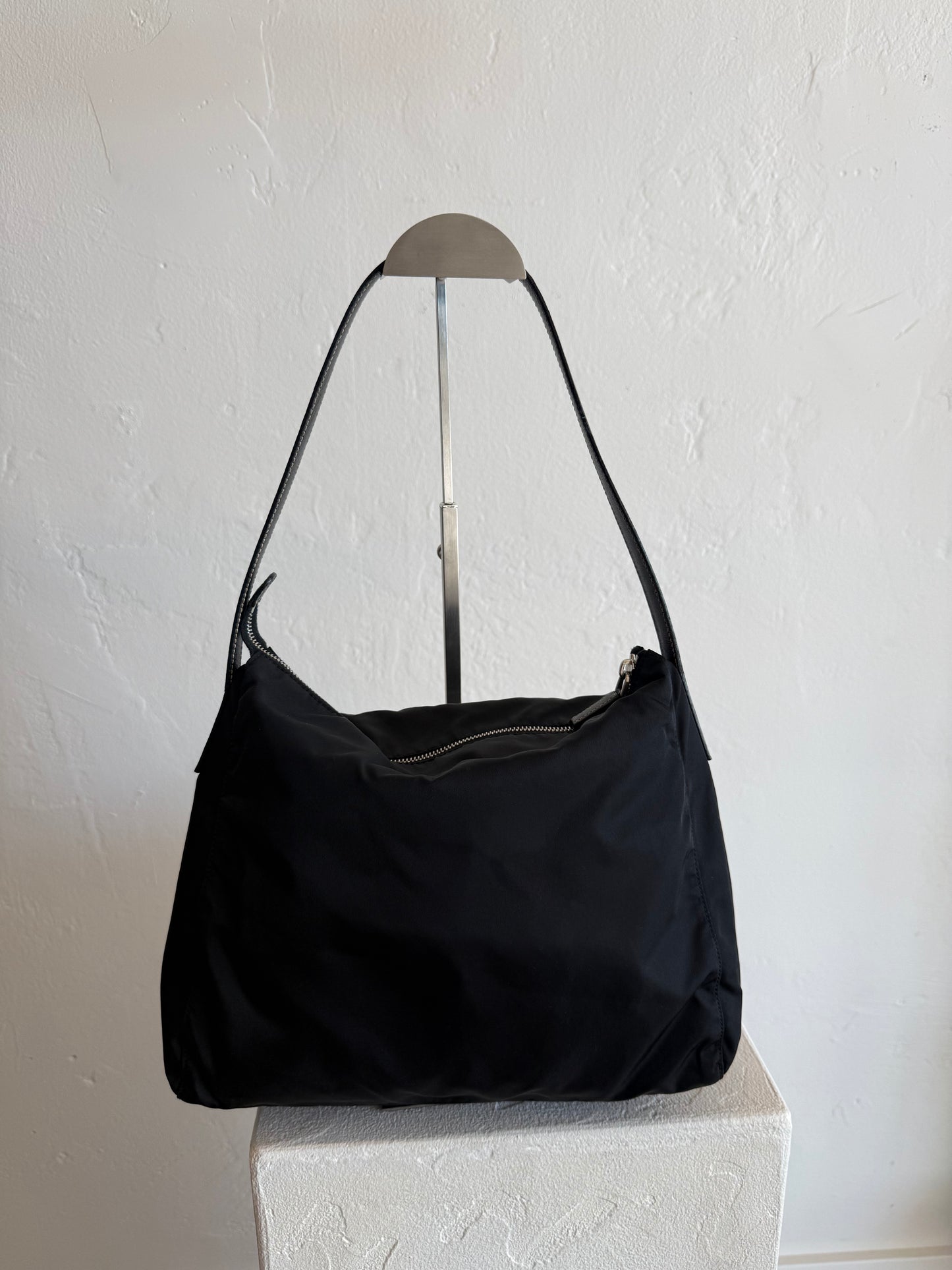 Prada Black Nylon Hobo Bag