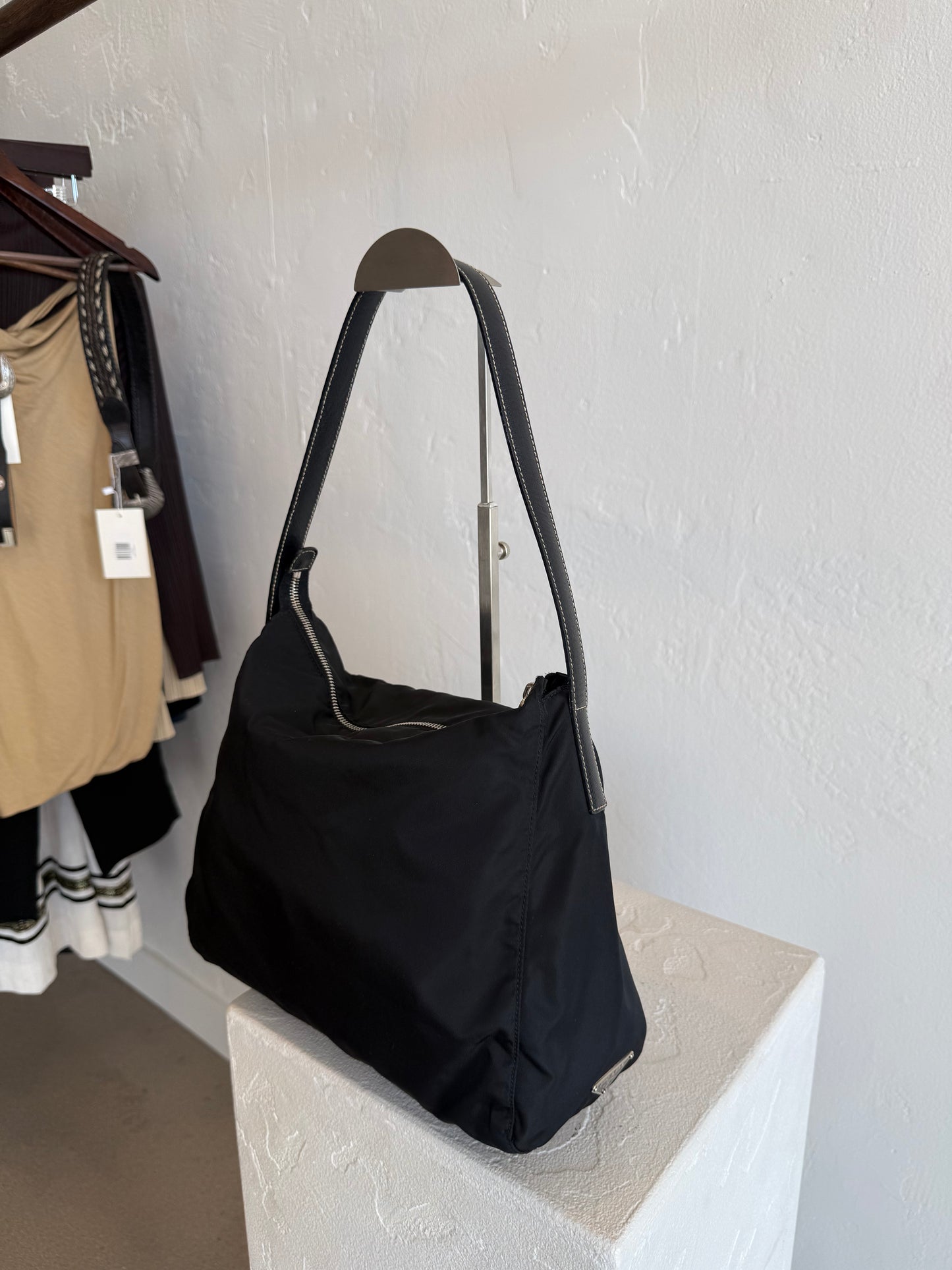 Prada Black Nylon Hobo Bag