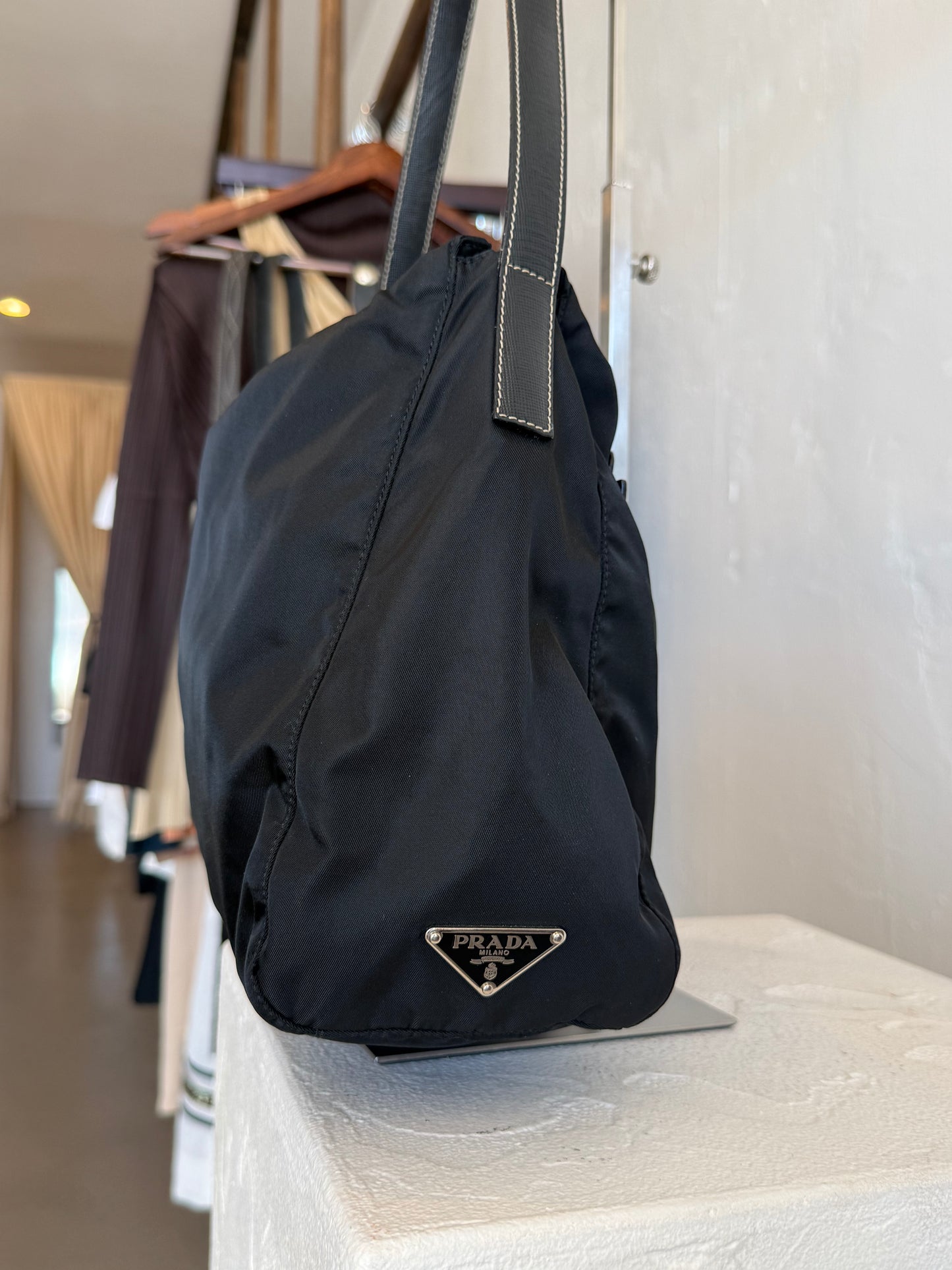 Prada Black Nylon Hobo Bag