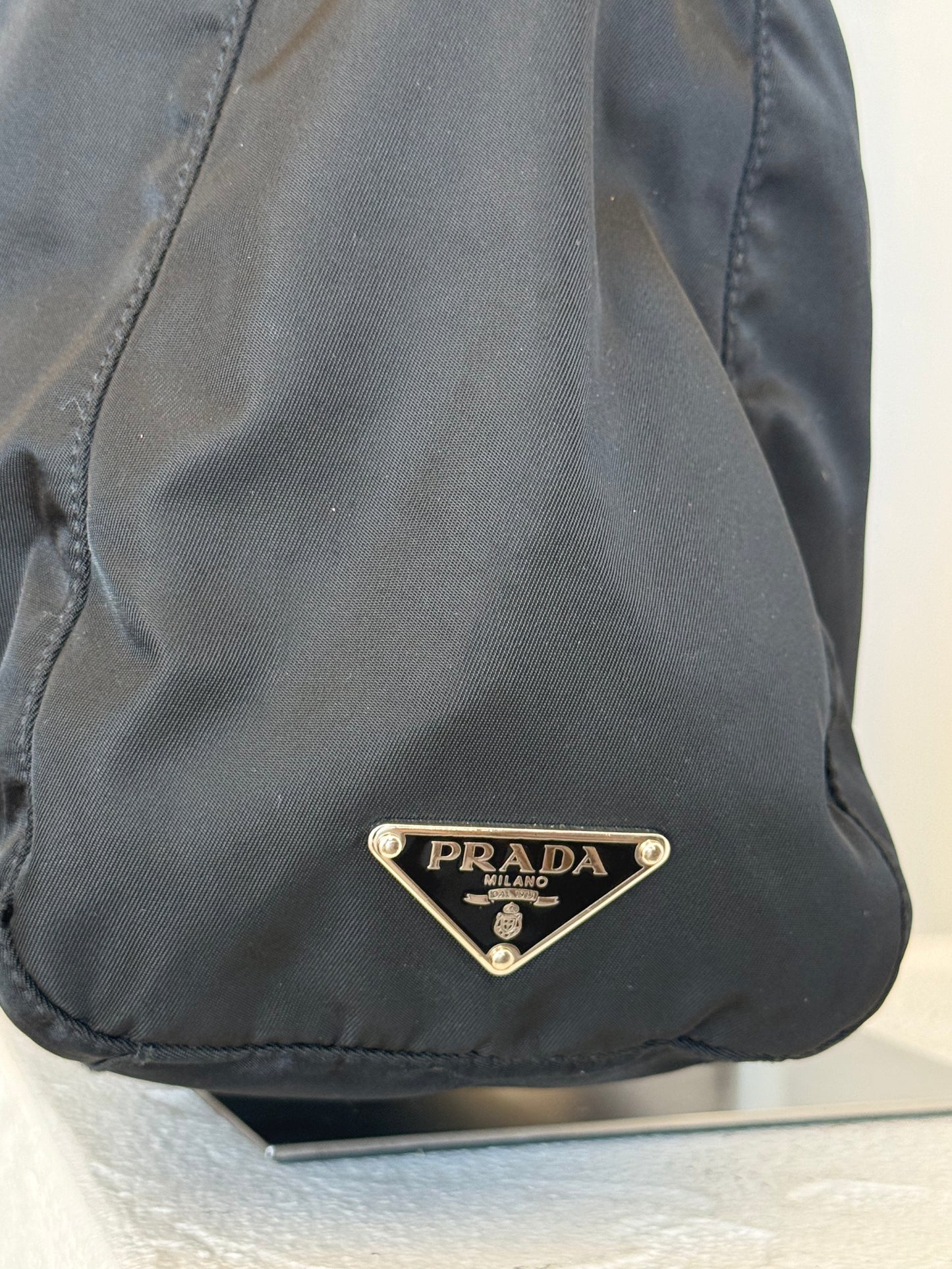 Prada Black Nylon Hobo Bag