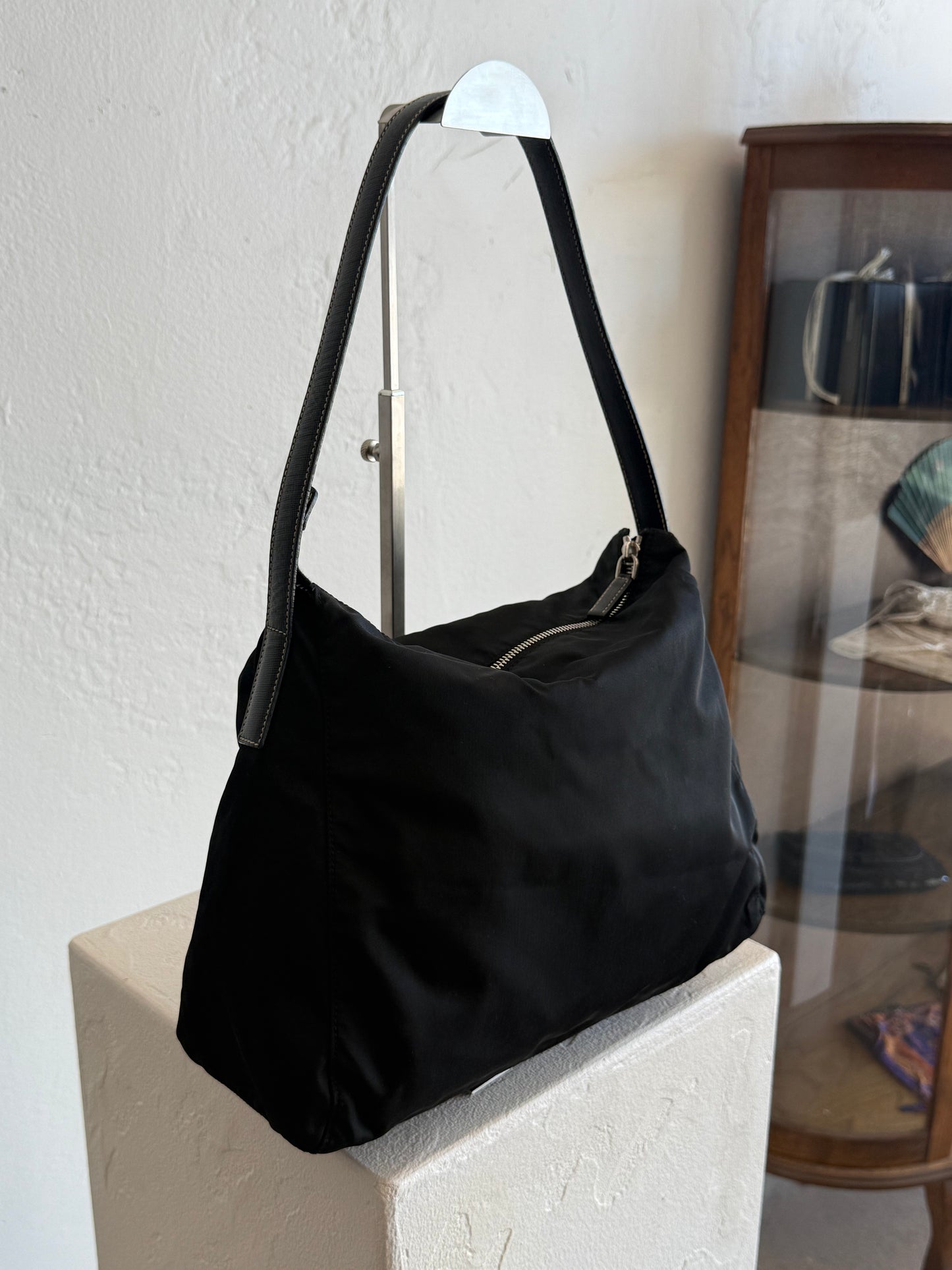 Prada Black Nylon Hobo Bag