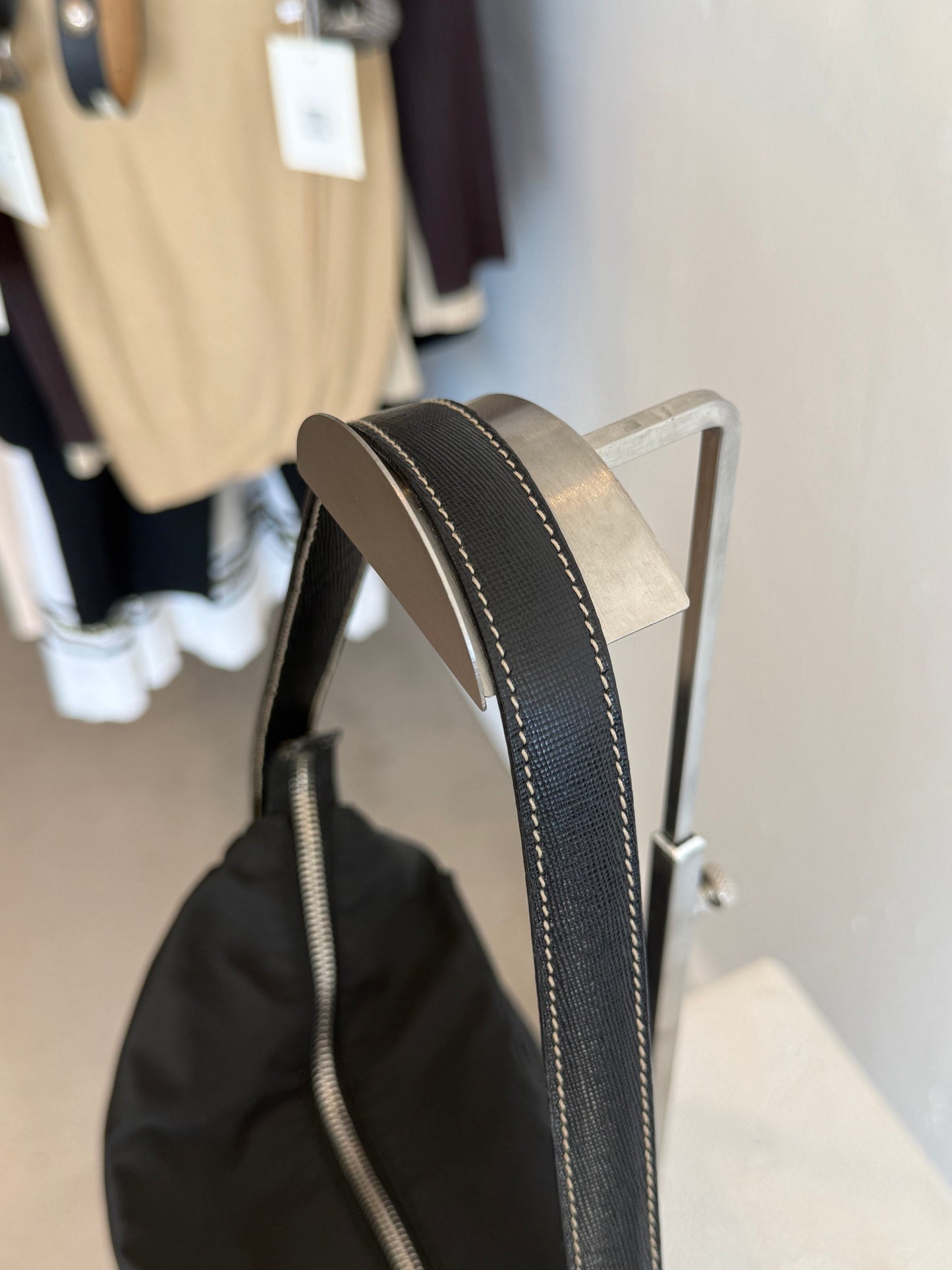 Prada Black Nylon Hobo Bag