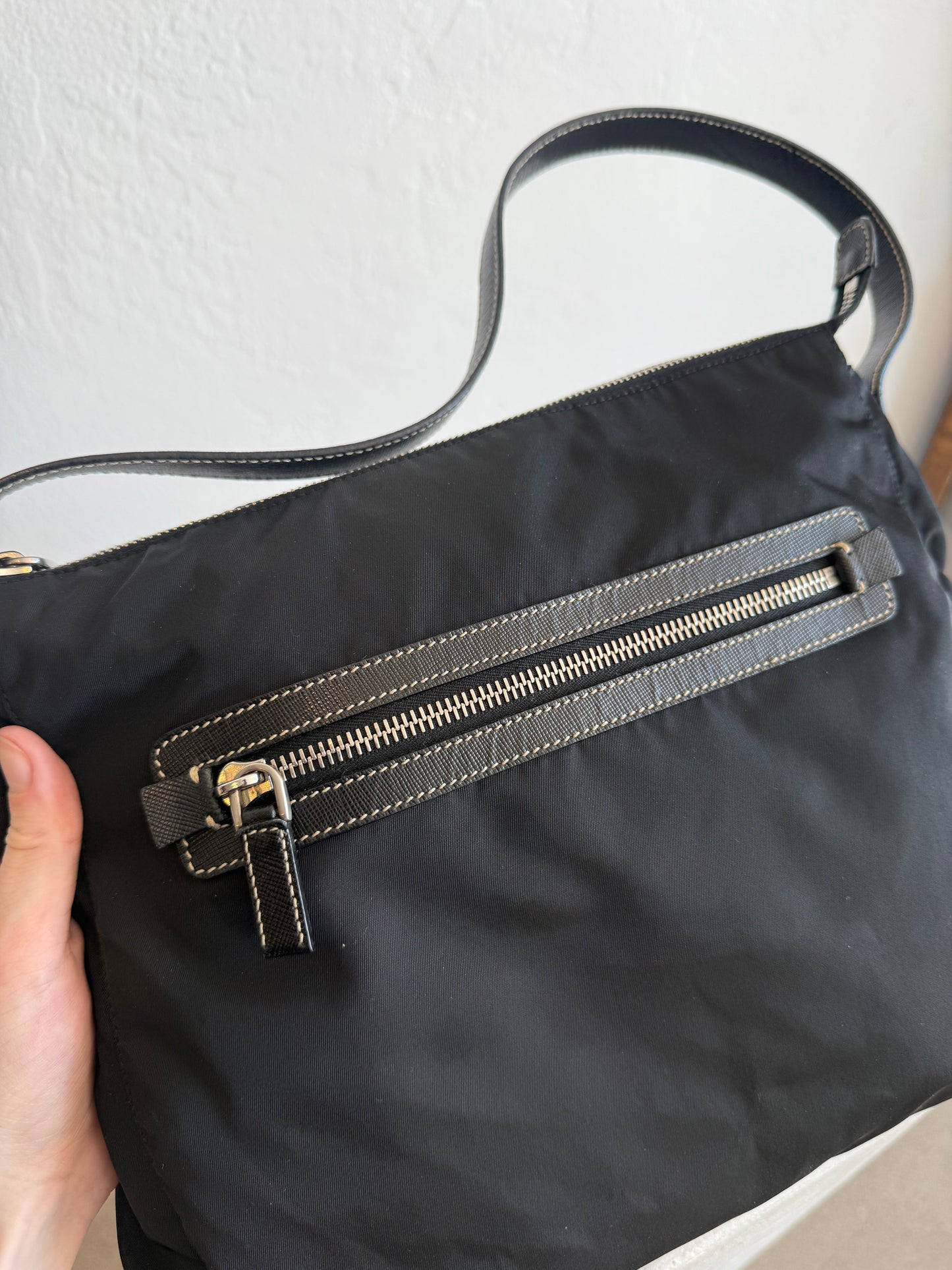Prada Black Nylon Hobo Bag