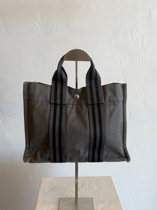 Hermès Fourre Tout PM Tote in Grey Canvas