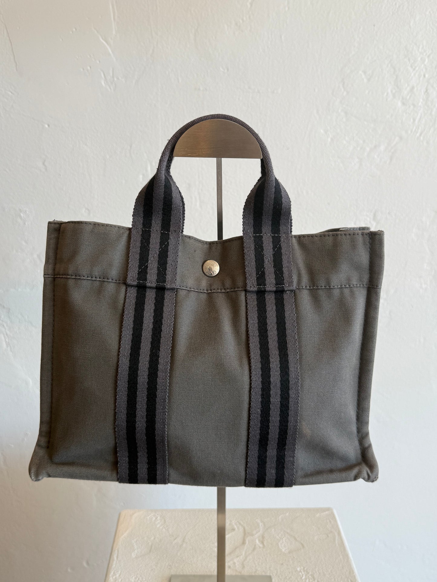 Hermès Fourre Tout PM Tote in Grey Canvas
