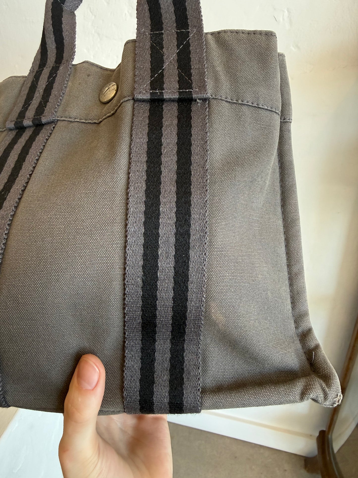 Hermès Fourre Tout PM Tote in Grey Canvas