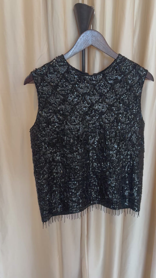 60s Beaded Wool Blouse